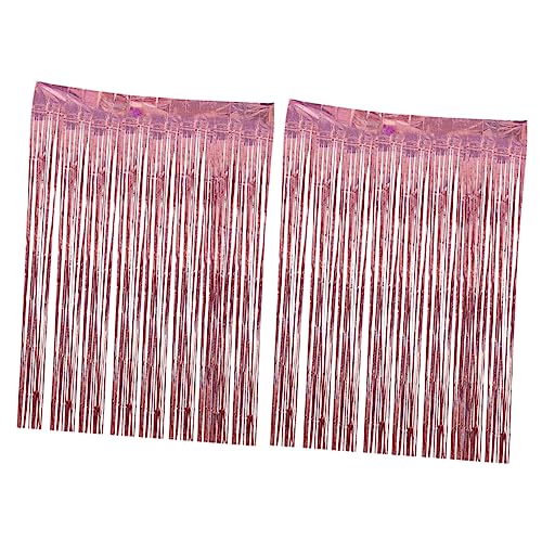 Unomor 2pcs Fringe Curtain Streamer Tinsel Backdrop for Engagement Party Decorations