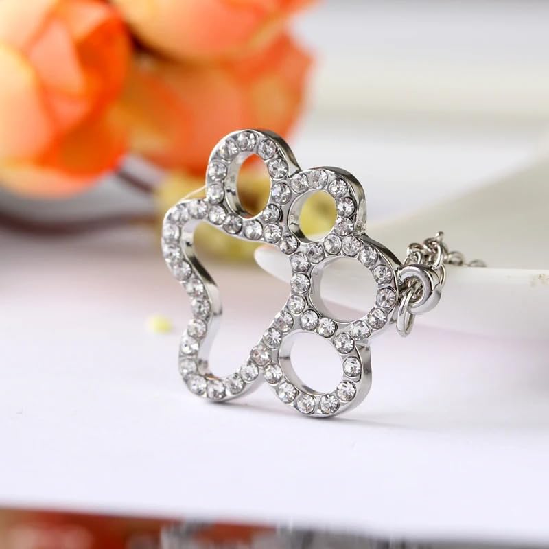 Chat d'empreinte collier de patte en argent pour un style quotidien