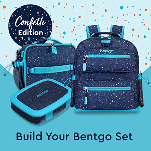 Bentgo® Kids Backpack - Confetti Designed Lightweight 14” Backpack For School, Travel & Daycare - Roomy Interior, Durable & Water-Resistant Fabric & Loop For Lunch Bag (Confetti Edition - Abyss Blue) #TOP5
