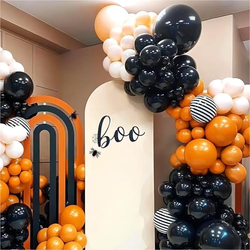 Image of 100pcs Black Balloons, Helium Quality 12 inch Black Party Balloons for Birthday, Halloween, Graduation Party Decorations (66ft Ribbons)