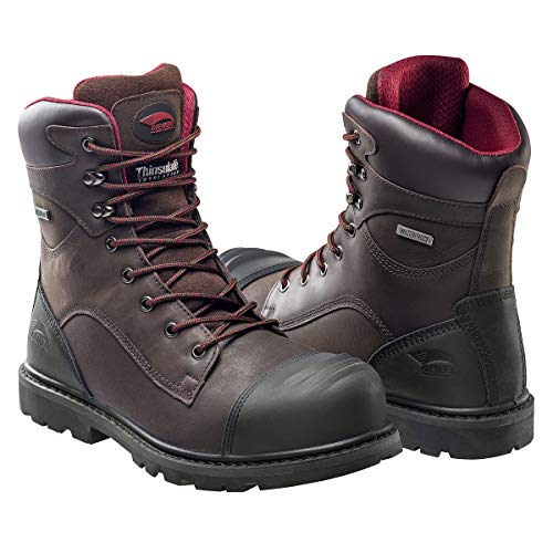 Image of FSI FOOTWEAR SPECIALTIES INTERNATIONAL Men's 7575 Hammer 8 inch Insulated Carbon Toe Puncture Slip Resistant EH Brown Work Boots