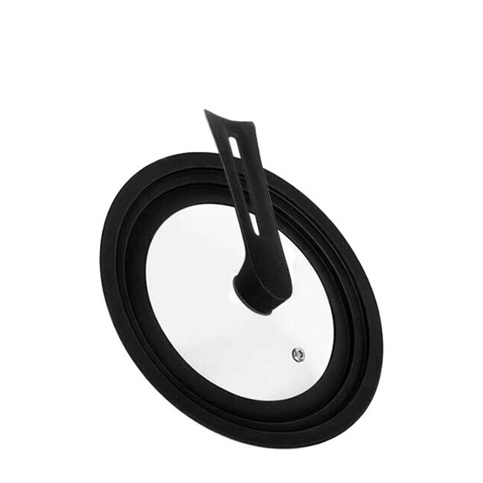 Zyslxhocz Stand Black20-22-24 Silicone Universal Pan Lid With Standing Handle Kitchen Pot Skillet Frying Pan Cover Cookware Tempered Glass Replacement Pan Lid(Stand Black20-22-24)