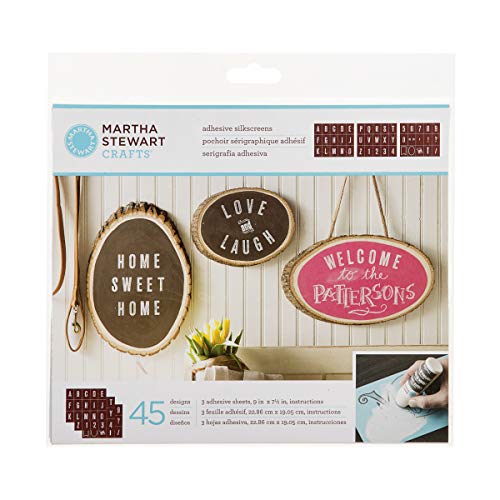 Martha Stewart Crafts Chalkboard Silkscreens (9 by 7.5-Inch), 33550 Striped Alphabet (Set of 3)