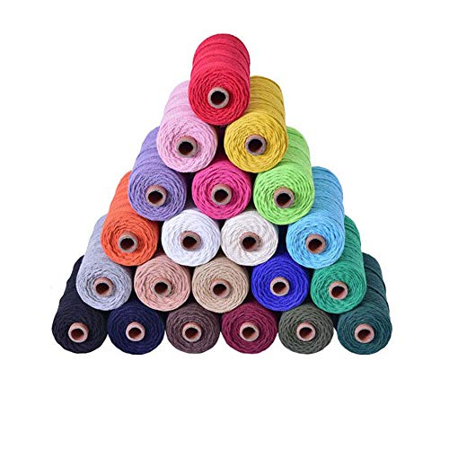 109 Yard 4mm Navy Blue Macrame Cotton Cord Crochet Knitting Weaving Natural Twisted Cotton Rope DIY Wall Hanging Plant Hanger DIY Bag Craft Art Yarn