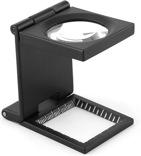 Miniatura 9 de Lupa plegable, lupa plegable de 0.394 x 1.102 in, tres lupas plegables 10X, lupa de aleación de zinc, mini lupa plegable con escala para reparación