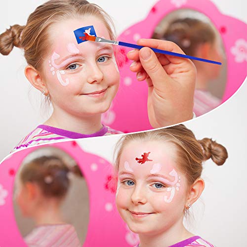 Halloween Makeup Kit, Costume Face Paint Make Up Set for Kids Adults Family, Face Painting Palette Stencils Fake Blood for Halloween Cosplay Party Stage Joker Vampire Zombie Facepaint - Thumbnail 6