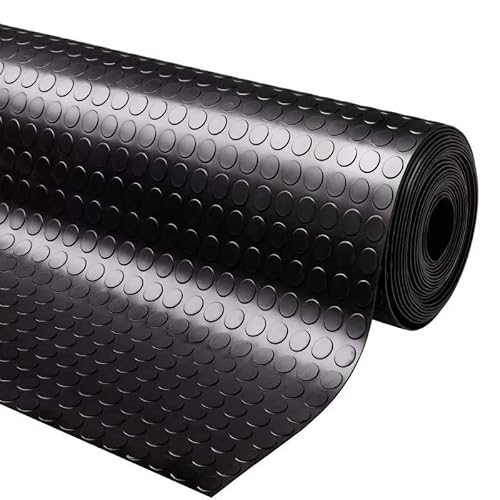 Miniatura 2 de Revestimiento De Caucho Antideslizante Suelo De Goma Pvc Negro 3mm Diseño Botones 140 X 250 Cm