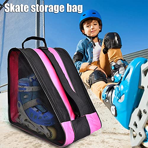 Nusogon Roller Skate Bag,Breathable Ice Skate Bags With Adjustable Shoulder Strap, Oxford Cloth Skating Shoes Storage Bag, For Women Men And Adults Roller Skate Accessories(Pink) #TOP1