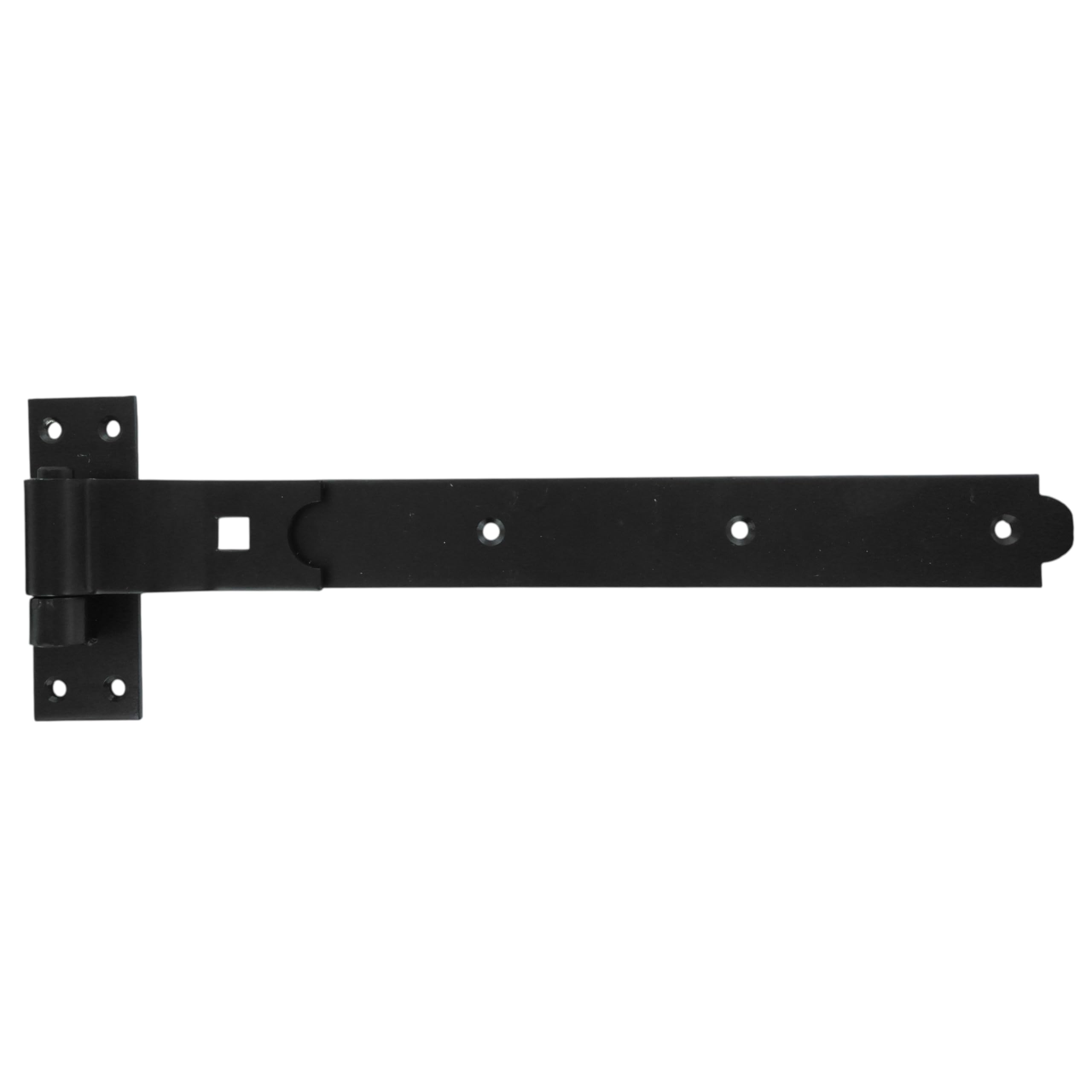 Merriway BH07126 Gate Hinge Heavy Duty Hook & Band Cranked Necked, Black, 400 x 45 x 4mm