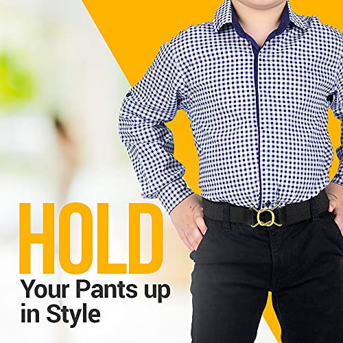 HOLD’EM Kids Belts for Boys Brass Twisted Toddler Stretch Elastic Buckle Belt2