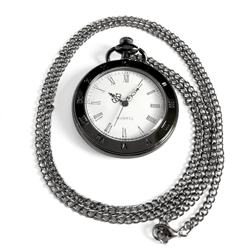 Image of Vintage Pocket Watches for Men with Chains, Analog Pocketwatch for Women Roman No. Gifts for Dad /Grandpa Gifts for Him for Birthday