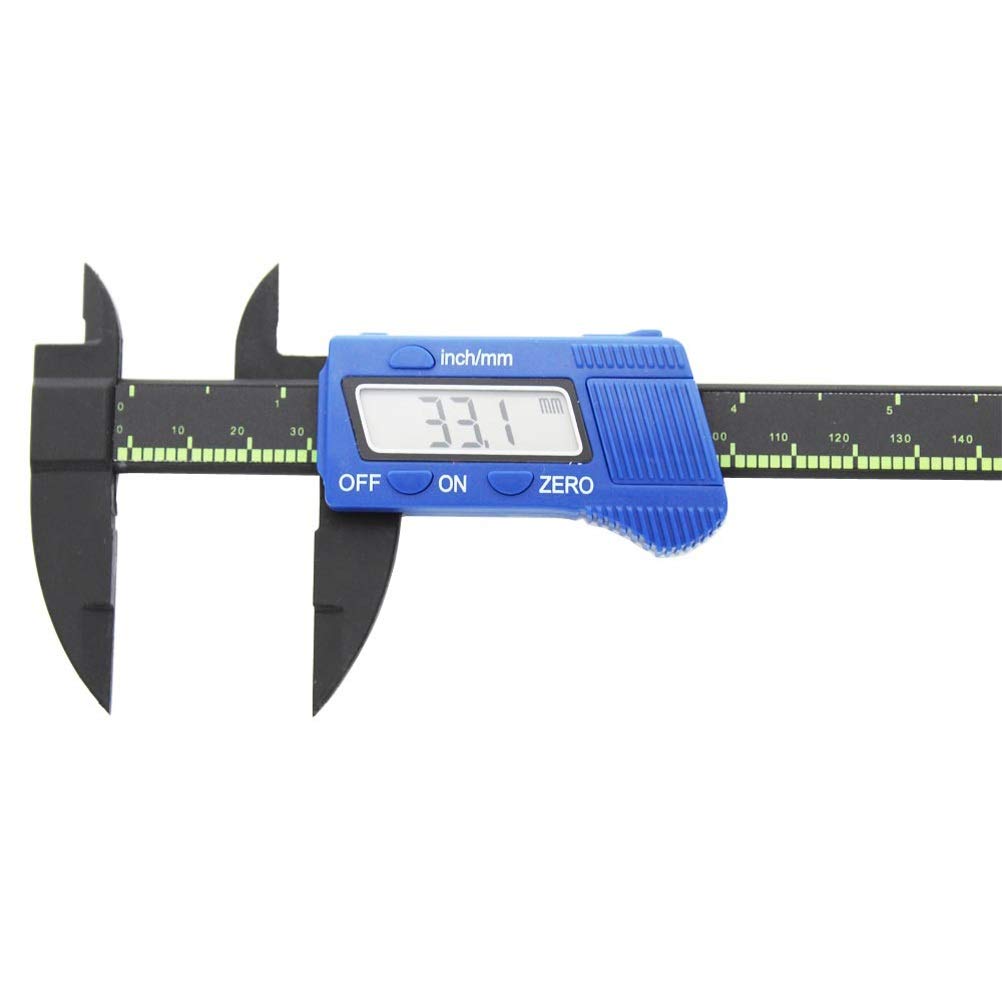 Suwmiarka cyfrowa 150mm 6 cali LCD Elektroniczny miernik z włókna węglowego Przyrządy do pomiaru wysokości Mikrometr (kolor: niebieski)