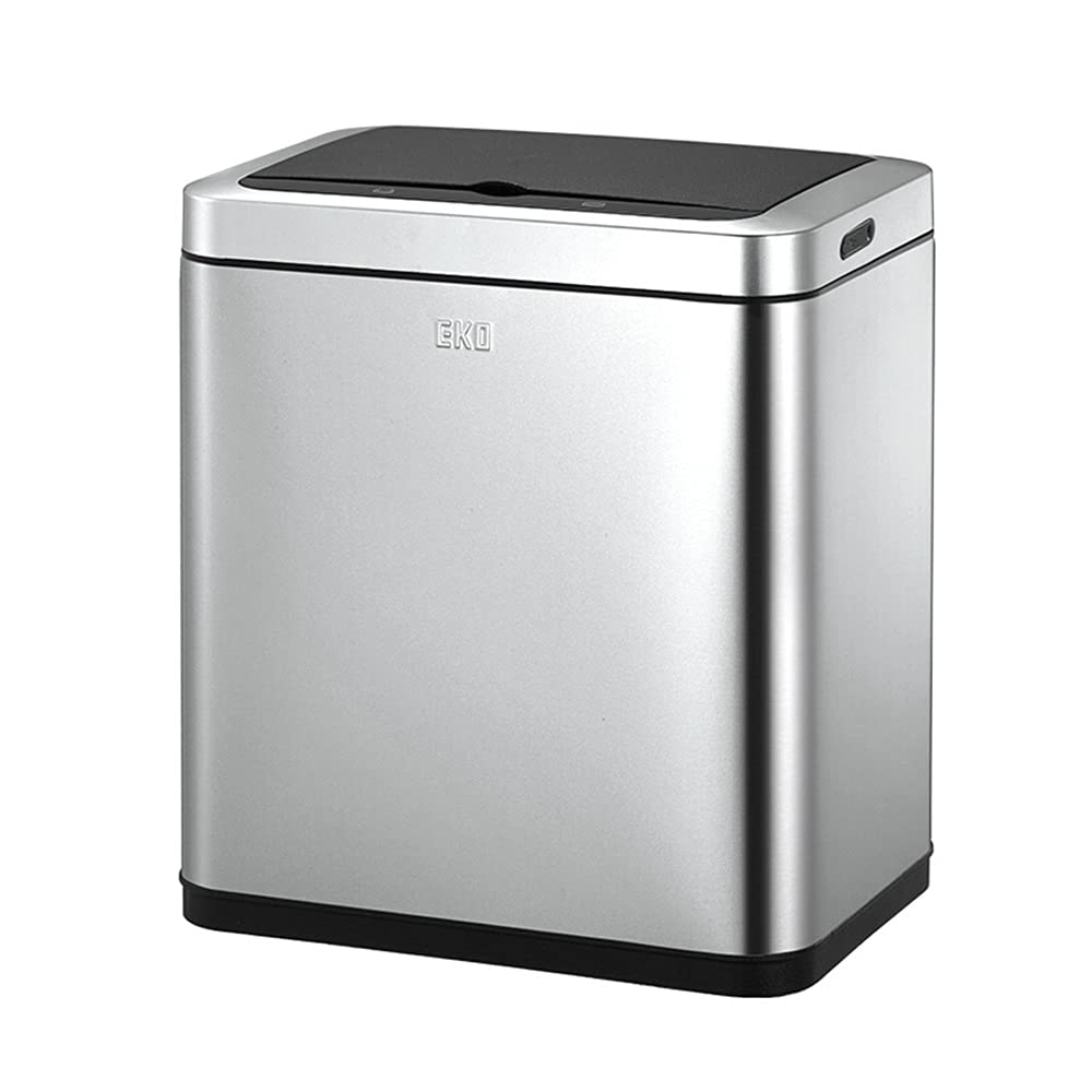 Smart Sensor Trash Can, Household Stainless Steel Automatic 9L Capacity Waterproof and Odorless with Cover Mute Opening and Closing Kitchen Waste Basket