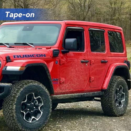 Image of Window Visors Rain Guards for 2018-2026 Jeep Wrangler JL & 2020-2026 Jeep Gladiator, Out-Channel Window Vent Wind Deflectors Visors Shades