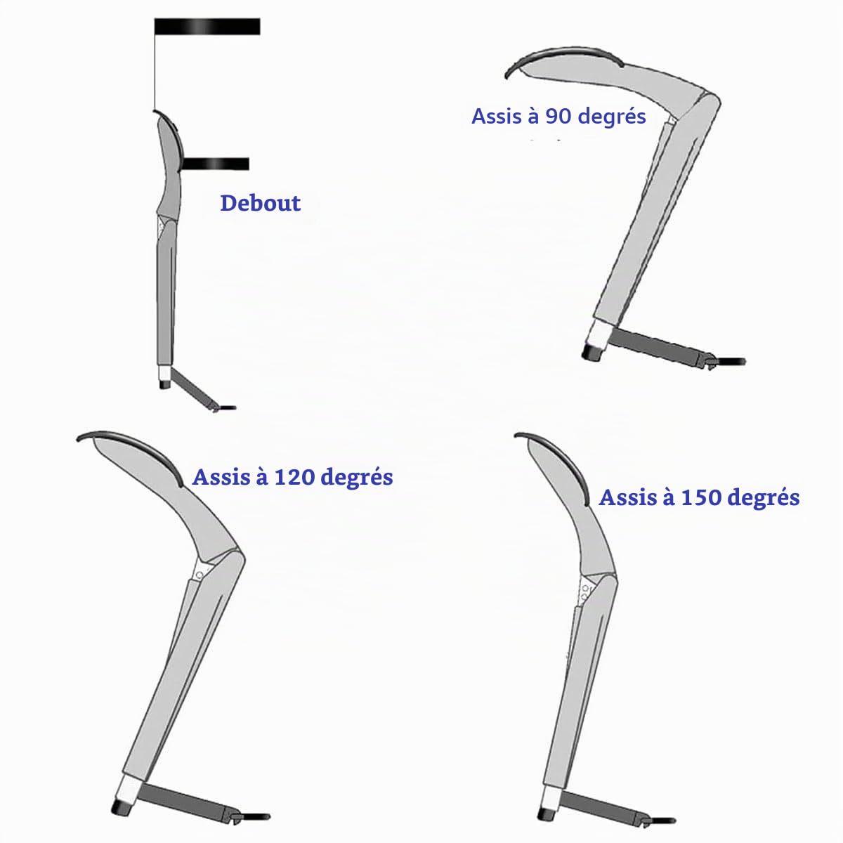 Siège Exosquelette Portable, Rehausseur Portable Réglable en Hauteur À 3 Vitesses, Support De Machines Multifonctionnel, Max 100kg/220lb, Chaise Exosquelette Pliable pour L'extérieur, La Pêche