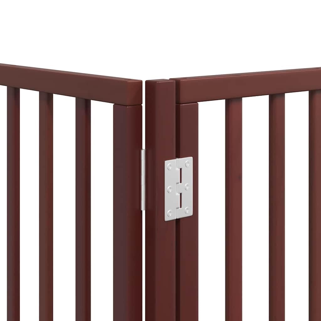 vidaXL Puerta de Perros Plegable 12 Paneles Madera álamo marrón 600 cm
