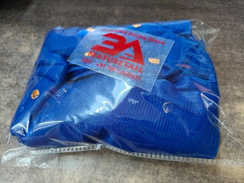 Image of Dual Color Combo of 42inch Width Dotted Mesh Net Fabric for Decoration, Fruit /Dryfruit /Gift Packing & Trousseau Tray Packing (5 Meter Each Color, Yellow & Dark Blue)