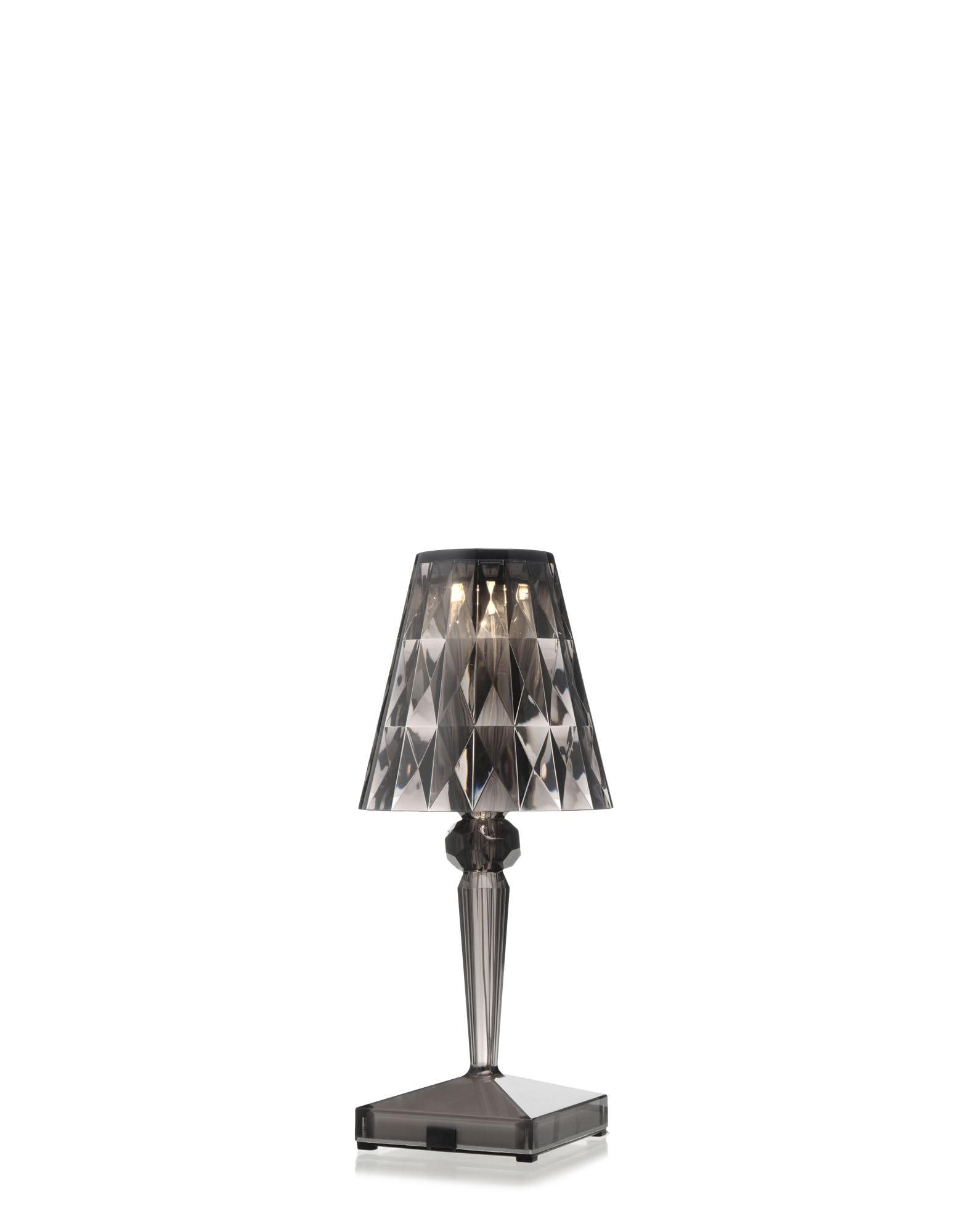Kartell Battery Lampada da Tavolo, Confezione da 1 Pezzo, Fumè, Cristallo, 15x43 cm