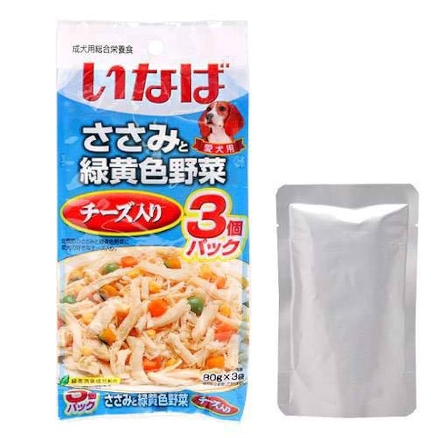 Amazon | いなば(犬用) ささみと緑黄色野菜 チーズ入り 80g×3個パック