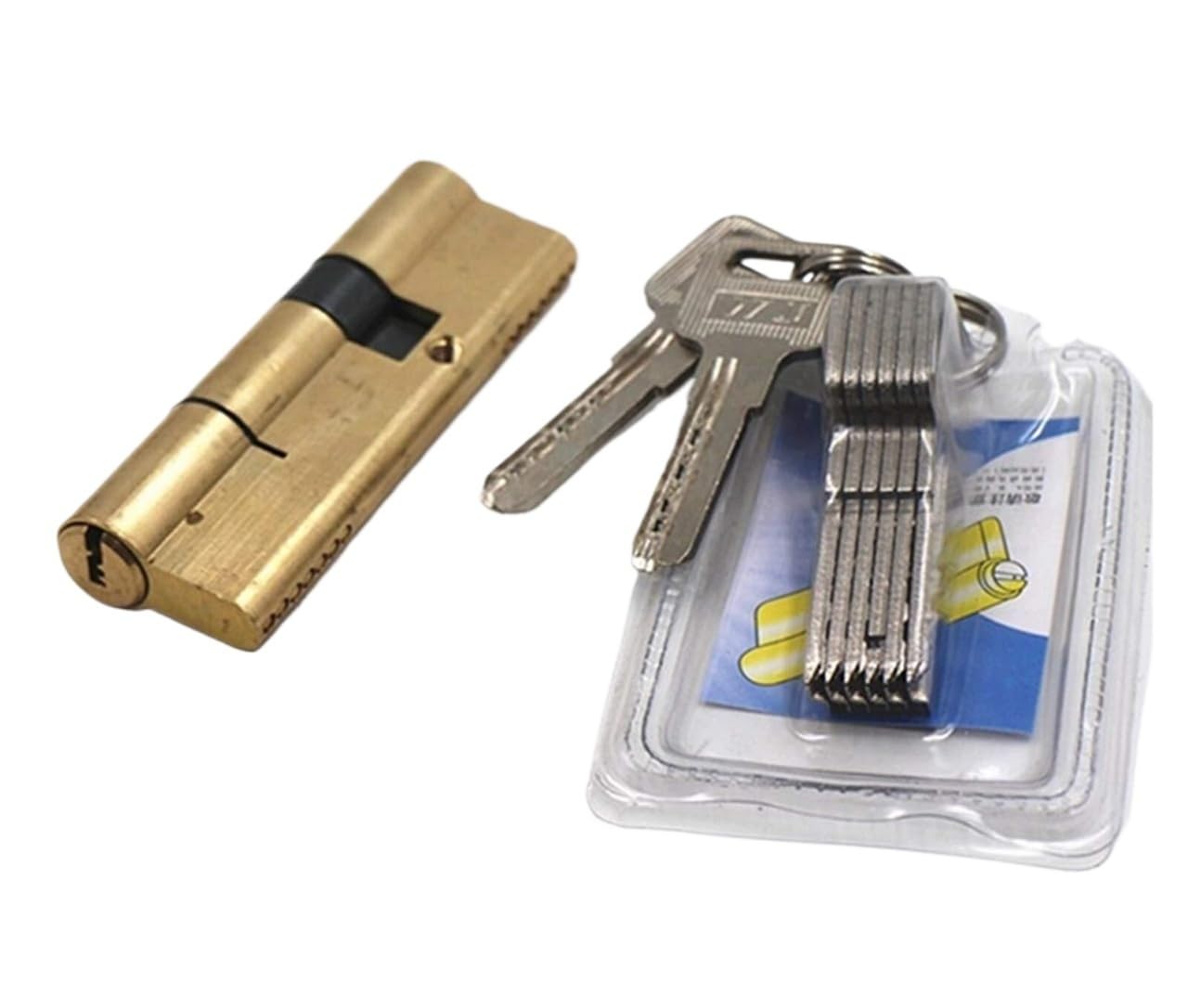 Barrel Lock Door Cylinder Biased Lock 65 70 80 90 115mm AB Key Anti-Theft Entrance Brass Lengthened Core Extended Keys(90(32.5 57.5))