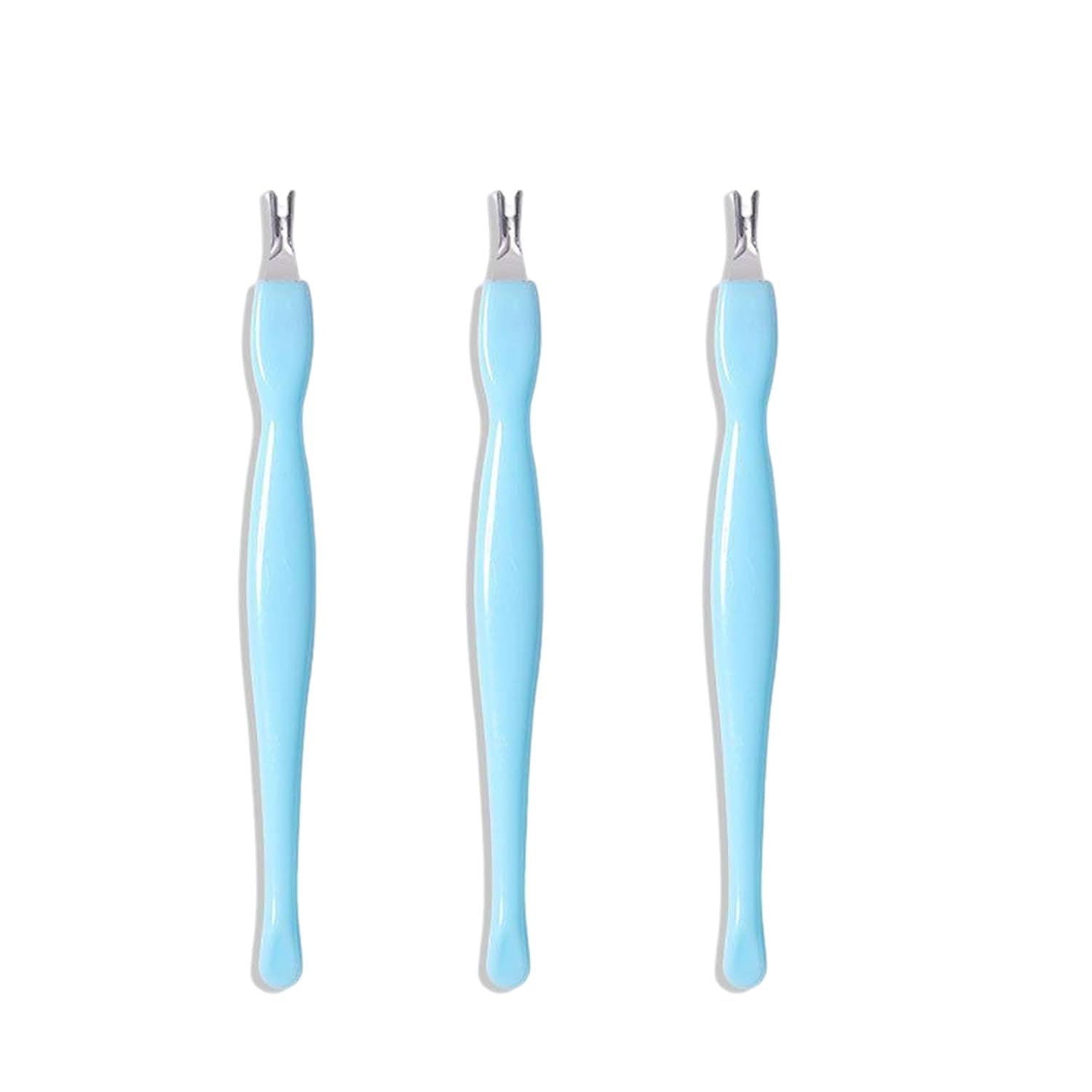 3 pack of Cuticle Cutter,Stainless Steel Cuticle Trimmer Remover Pusher Dead Skin Callus Removal Fork (Pink)