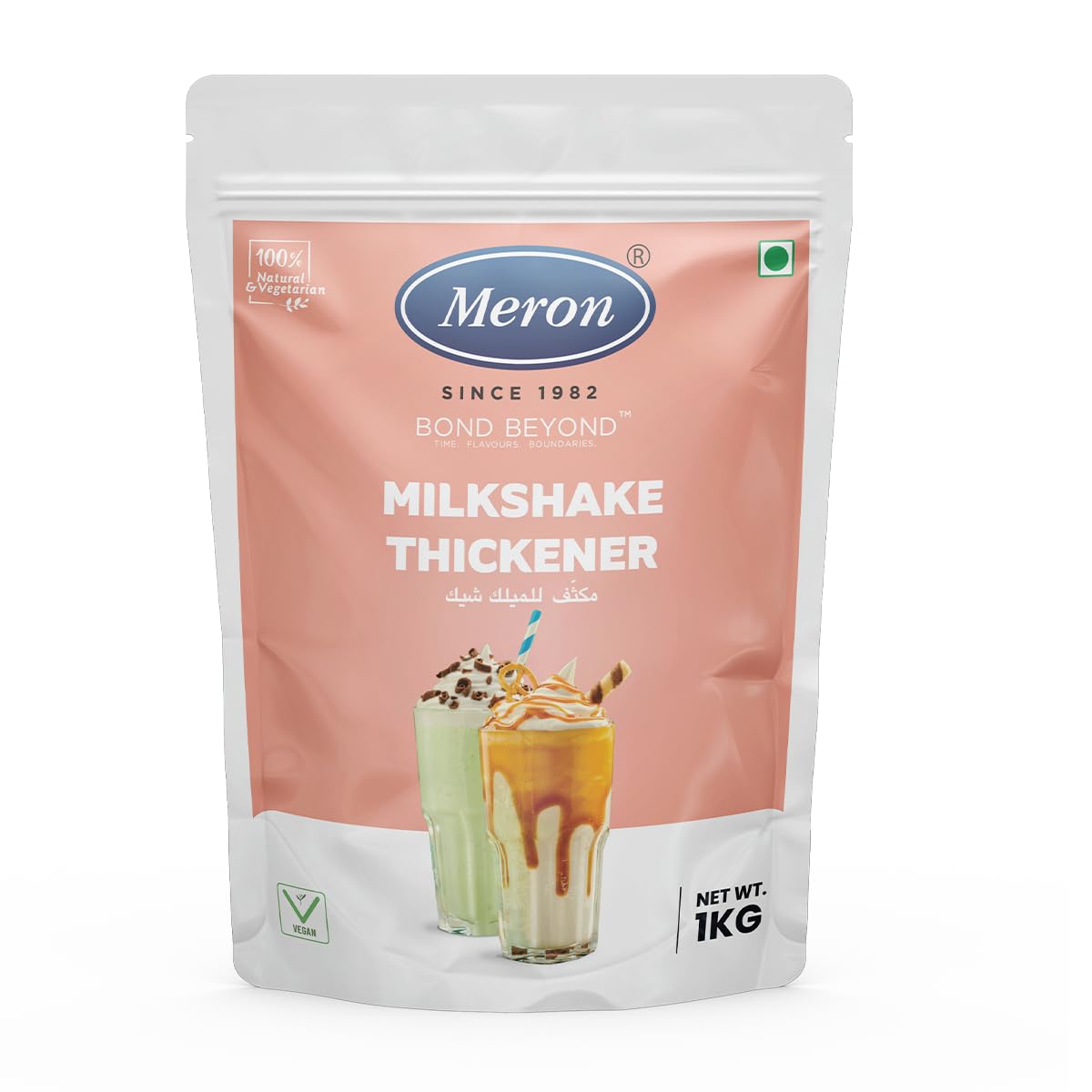 Meron Milk Shake Thickener | Stabilizer | Thick and Shiny Texture | 100% Vegan | Creates Creamy, Foamy & Smooth Shakes | Enhances Texture & Consistency | Ideal for Cold Beverages 1 Kg