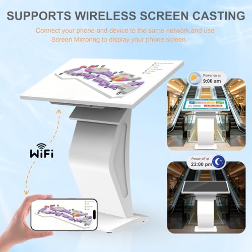 Image of 32 inches Touch Screen Kiosk, Android System, Install APP, Browser, Digital Signage Kiosk, K-Style Stand Digital Signage Display, Interactive Display Mall Navigation /Advertising /Retail Store