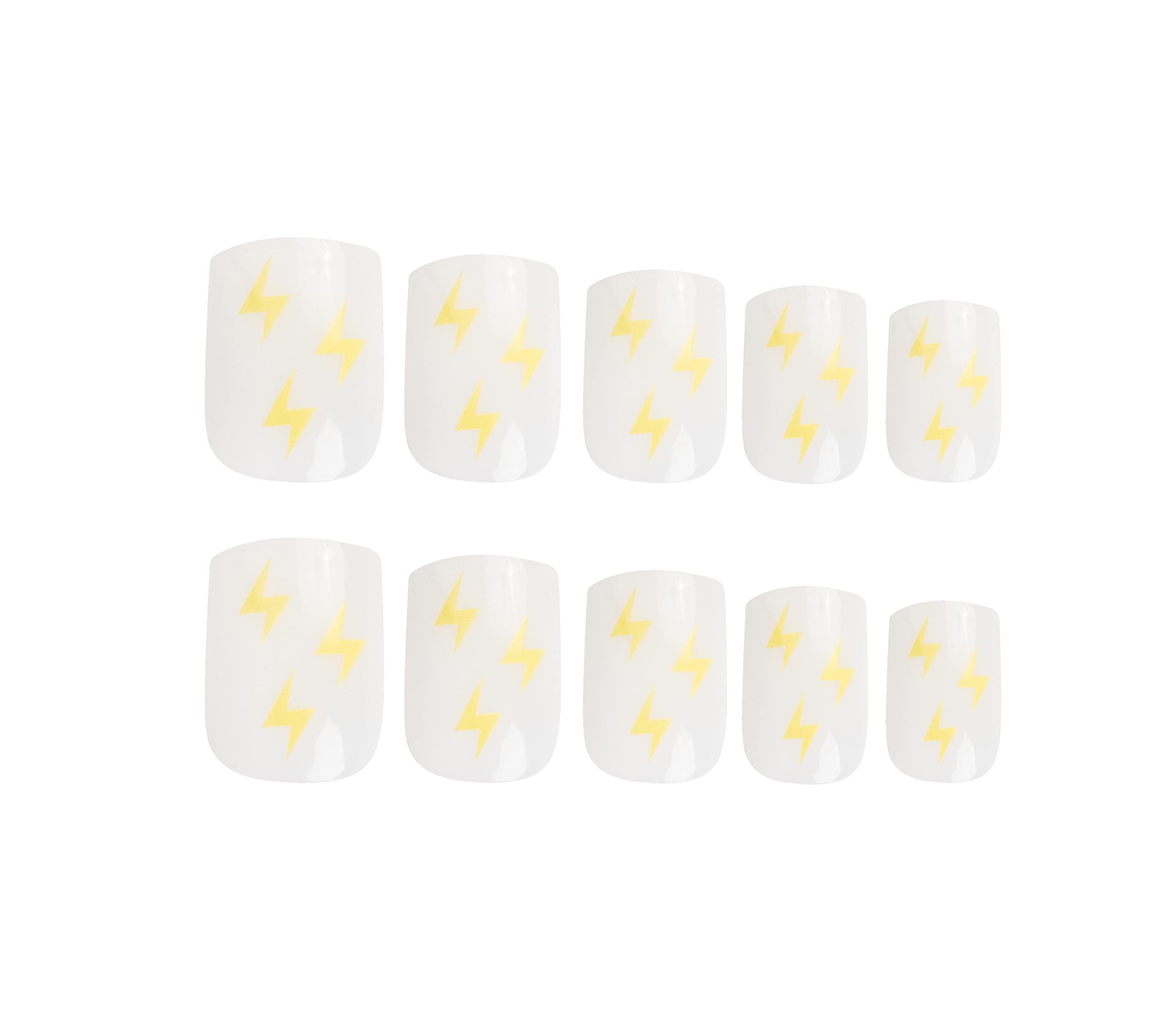 Nail HQ Square Lightning Bolt Nails, White, Medium - Image 2