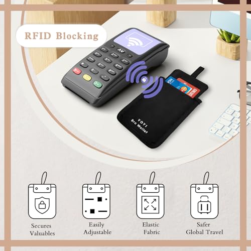 Image of YOYI YOYI Bra Wallet with Hidden Money Pouch & Secret Stash Pocket, Includes Neck Strap, RFID Blocking Fabric for Secure Storage of Cash, Cards, & Valuables - Ideal for Travel & Daily Use