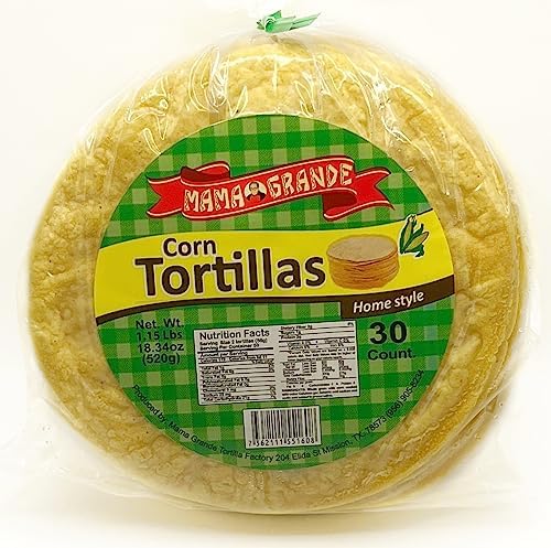 Mama Grande Tortilla Factory - Yellow Corn Tortillas - 5 Inch - 1 Pack (30 Tortillas) - Vegan - Gluten-free - Traditional - Homestyle Flavor