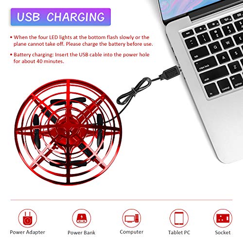 Hand Operated Drones for Kids or Adult - Interactive Infrared Induction Indoor Helicopter Ball with 360° Rotating and Shinning LED Lights,Hand-Controlled Flying Ball Toys for 5 6 7 8 9 10 11 12 Years - Thumbnail 3
