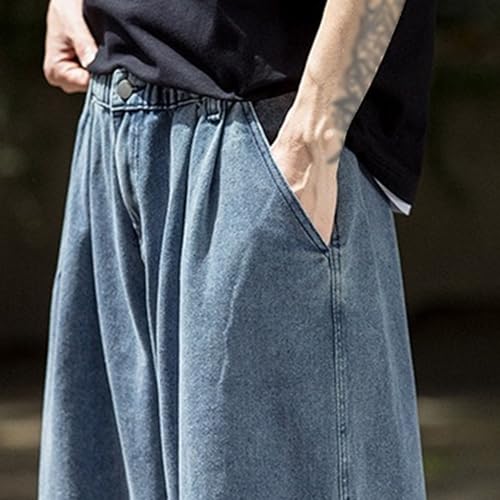 Men's Loose Wide Leg Jeans Stylish Skateboard Denim Pants Straight Baggy Hip hop Streetwear Baggy Jeans4