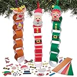 Baker Ross FN344 Cadenas de Papel con Personajes Navideños - Pack de 4, Manualidades navideñas para niños, Decoración navideña