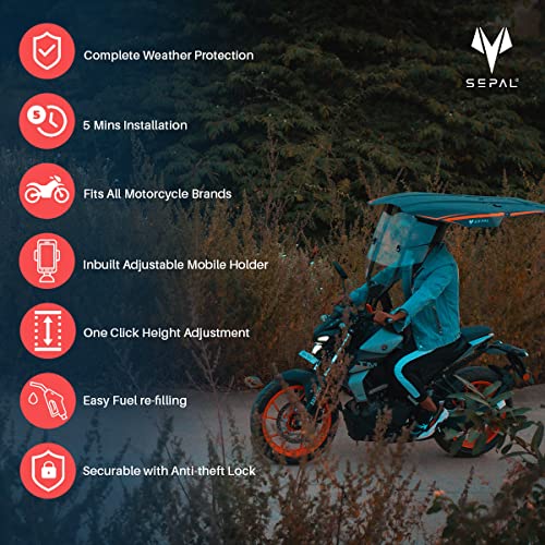 Image of All Weather Protection Shield for Riders and Bikers | 5 MIN Installation | AERODYNAMIC Design | FITS ANYTYPE of Motorcycle
