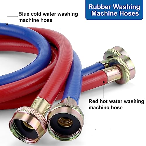 Miflus 4FT RUBBER WASHING MACHINE HOSES Washer Hoses 4Ft/4Ft Rubber Washer Hose,Universal Washing Machine Hoses/Washer And Dryer Hose 3/4 Washer Hose thumb #5