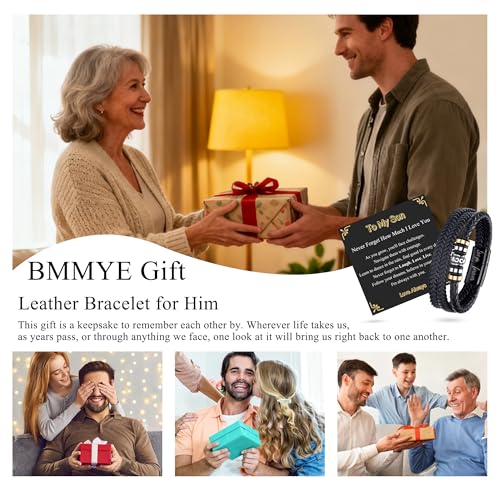 Pulsera para hombre de cuero BMMYE regalo de graduación miniatura 2