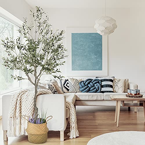 Artificial-Olive-Tree-82-Inches-Tall-Fake-Floor-Plant-for-Modern-Home-Decor-Living-Room-Bedroom-Balcony-Faux-Potted-Trees-for-Indoor-or-Outdoor-Includes-Seagrass-Belly-Basket