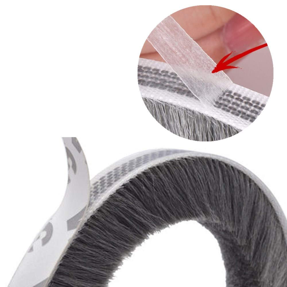 Machtiging Borstel Weer Strippen Met Lijm, Deurafdichtingsstrip, Tochtstrip Tape, Deurborstelstrip, Kleefborstel Weer Strippen, Weerbestendig, voor Schuifdeur Raam en Garderobe