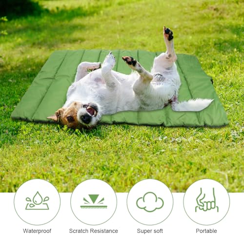 Gohytal Hundedecke Waschbares, 110 x 68cm Hundematte Komfort und Weiches Wasserdichtes Hundebett, Hundekissen für Reise Camping Outdoor Hundematte für Kleine, Mittelgroße Hunde