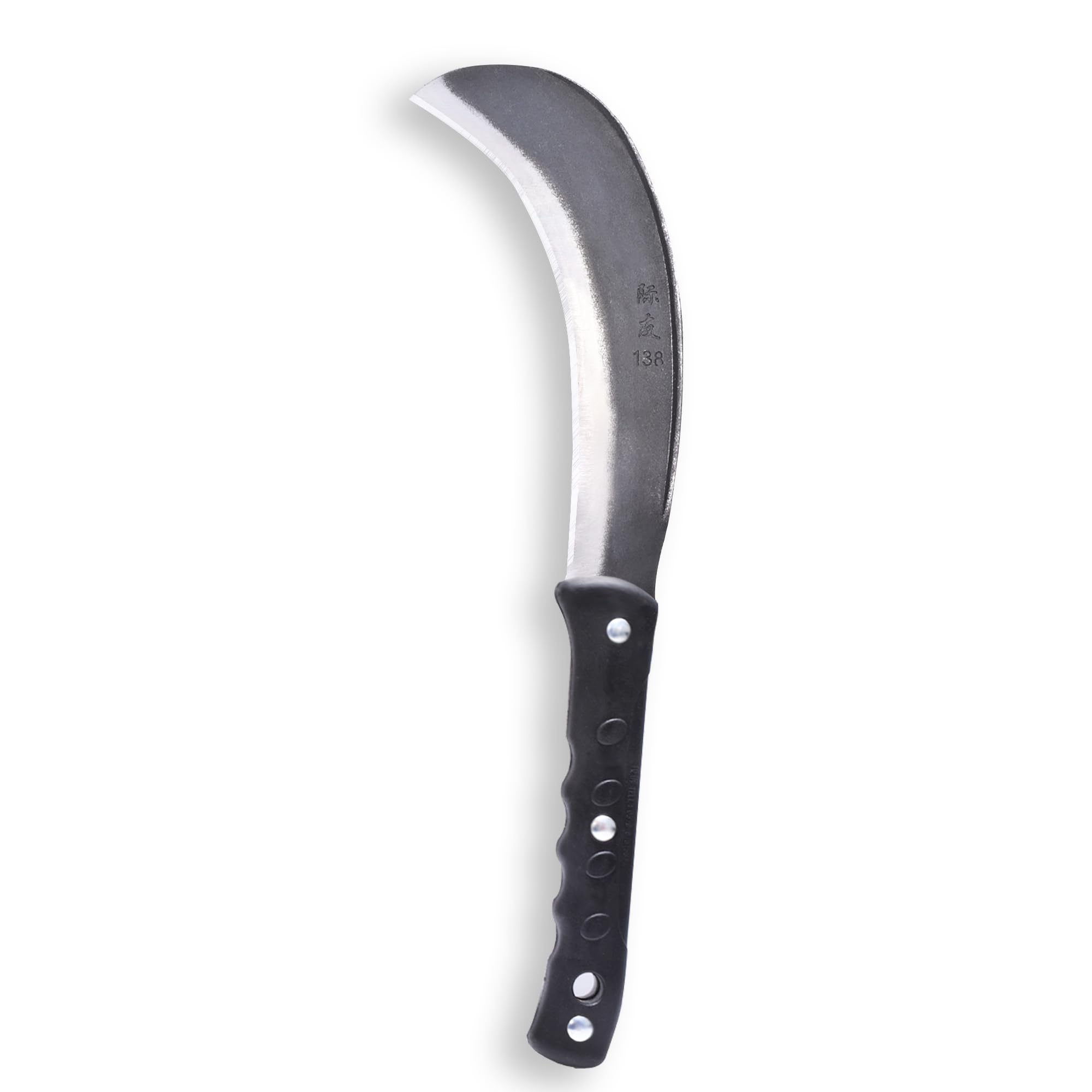 1pce 420mm/16.54in Manganese Steel Billhook Brush Clearing Sickle for Grass,Weeding Tools for Garden,Curved Sawtooth Sickle,Machete Axe for Cutting Trees,Steel Blade Knife in Hand