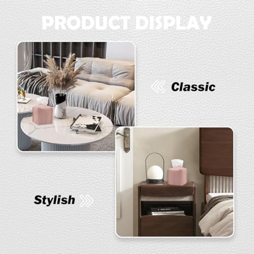 UBRAVE Tissue Box Cover, Square PU Leather Tissue Holder, Square Napkin Dispenser for Home, Hotel, Office, Vanity and Restaurant - 5 Inch Cube - 1 Pcs Pink - Cosy Home Interiors UBRAVE Tissue Box Cover, Square PU Leather Tissue Holder, Square Napkin Dispenser for Home, Hotel, Office, Vanity and Restaurant - 5 Inch Cube - 1 Pcs Pink - Image 6