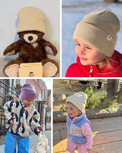 FURTALK 4 Pack Toddler Kids Beanie Boys Girls Baby Winter Hat Warm Knit Stretchy Breathable Hat4