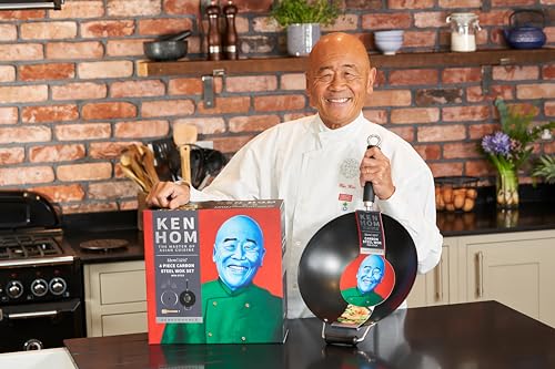 Ken Hom Carbon Steel Wok, Non-Stick, 31cm, Excellence, Induction Hobs Suitable/Metal Tool Safe/Phenolic Handle, Includes 1 x Chinese Wok Pan, Dishwasher Safe - Image 6