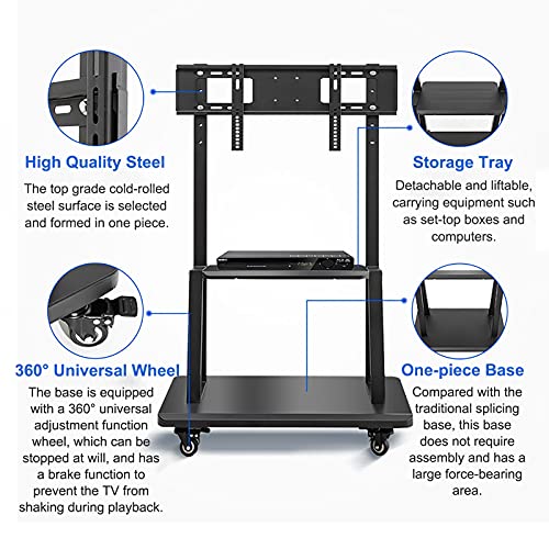 Soporte móvil para TV universal de piso para pantallas 32-65" miniatura 3