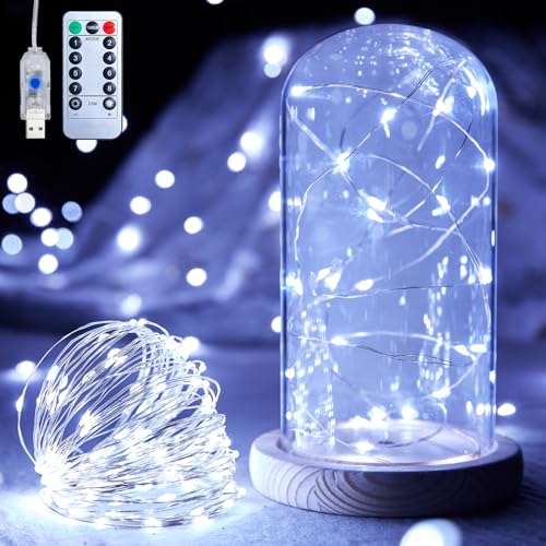 Minetom Usb Fairy Lights Plug In, 33 Feet 100 Led Twinkle String Lights With Remote And Timer, Waterproof 8 Modes Starry Lights For Indoor Wreath Diy Party Wedding Christmas Decoration thumb #7