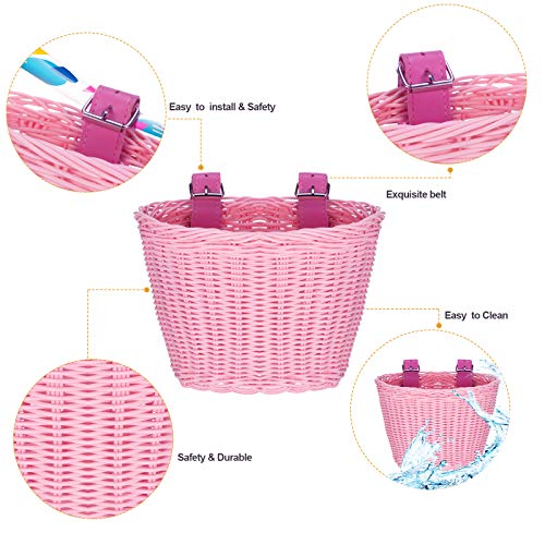 image for Boao Kid's Bicycle Basket Streamers Set, Children's Bike Handlebar Wic