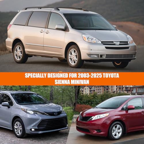 Image of Waterproof Car Covers Replace for 2003-2025 Toyota Sienna Minivan, 6 Layers Silver All Weather Custom-fit Car Cover with Zipper Door & Windproof Bands for Snow Rain Dust Hail Protection