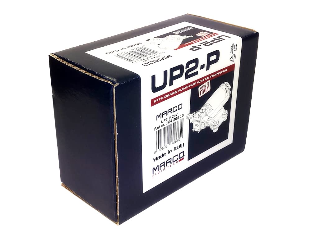 MARCO Selbstansaugende elektrische Pumpen UP2-P 24V 10L/min - Polymer-Zahnradpumpe für Landwirtschaft, Industrie, Haushalt, Schlauchboote, Segelboote und Wohnmobile