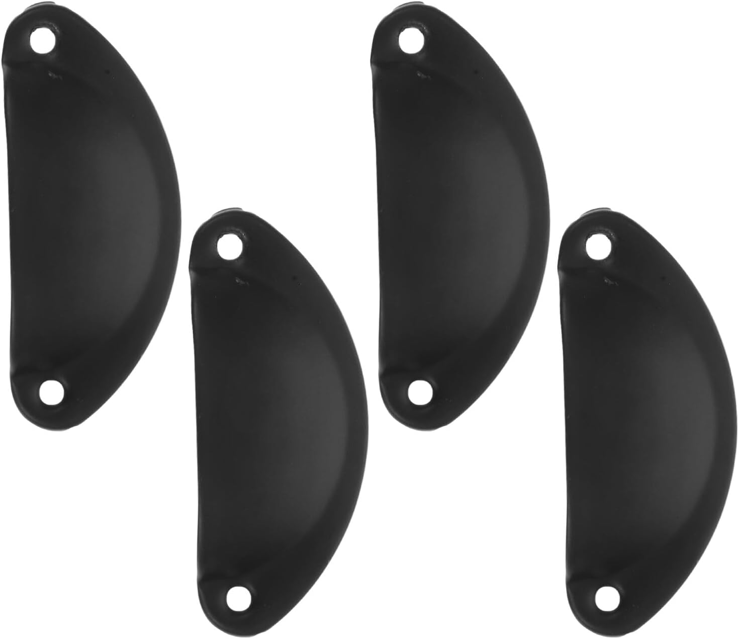 4pcs Black Half Moon Shell Cabinet Pull Handles Small Kitchen Drawer Knobs Furniture Replacement Pulls for Cupboards and Cabinets