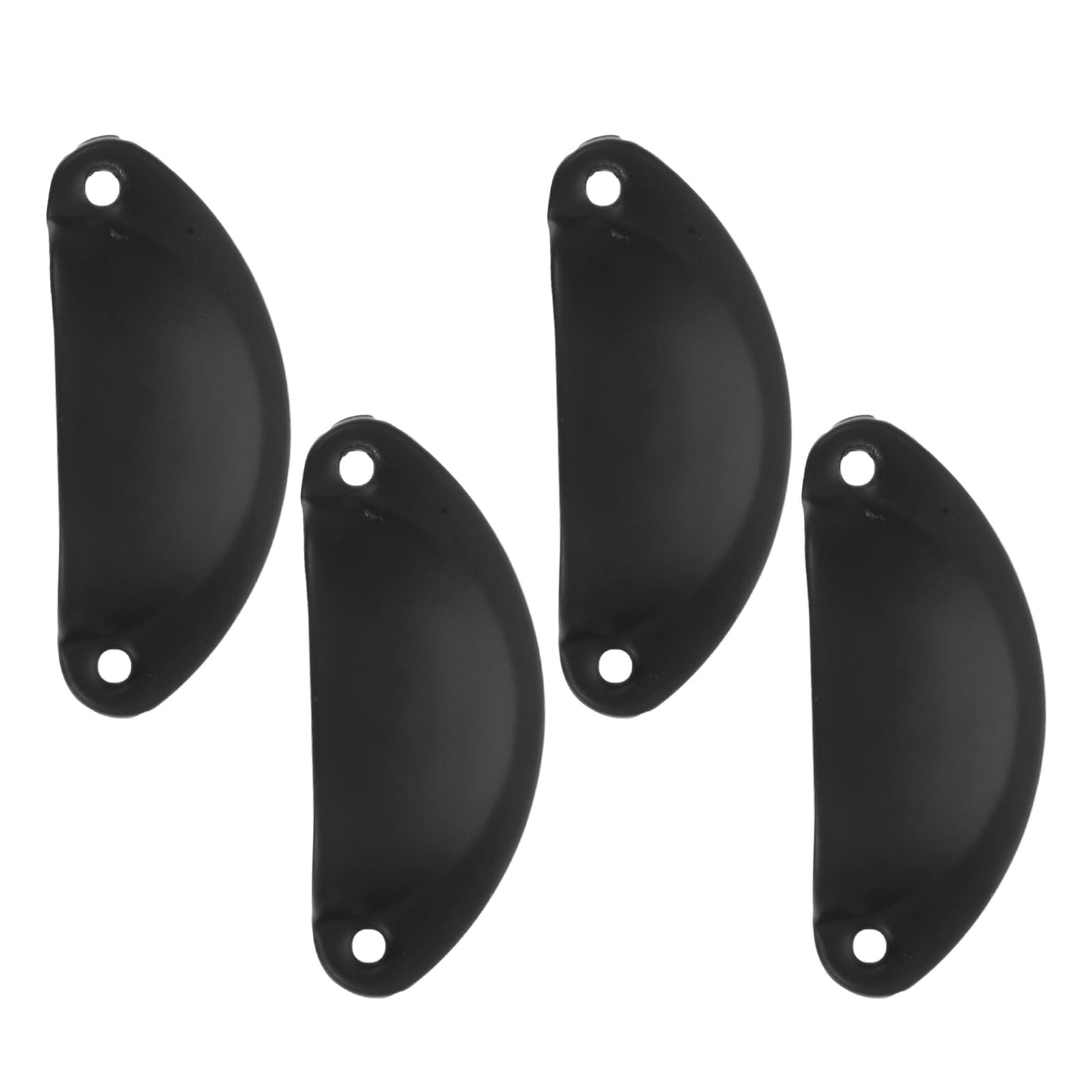 4pcs Black Half Moon Shell Cabinet Pull Handles Small Kitchen Drawer Knobs Furniture Replacement Pulls for Cupboards and Cabinets